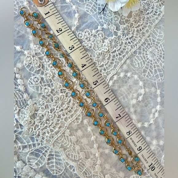 Vintage Gold and Turquoise Necklace - Picture 5 of 6
